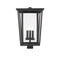 Z-Lite Seoul 3 Light Outdoor Post Mount Fixture, Black & Clear 571PHXLS-BK - alternate 1